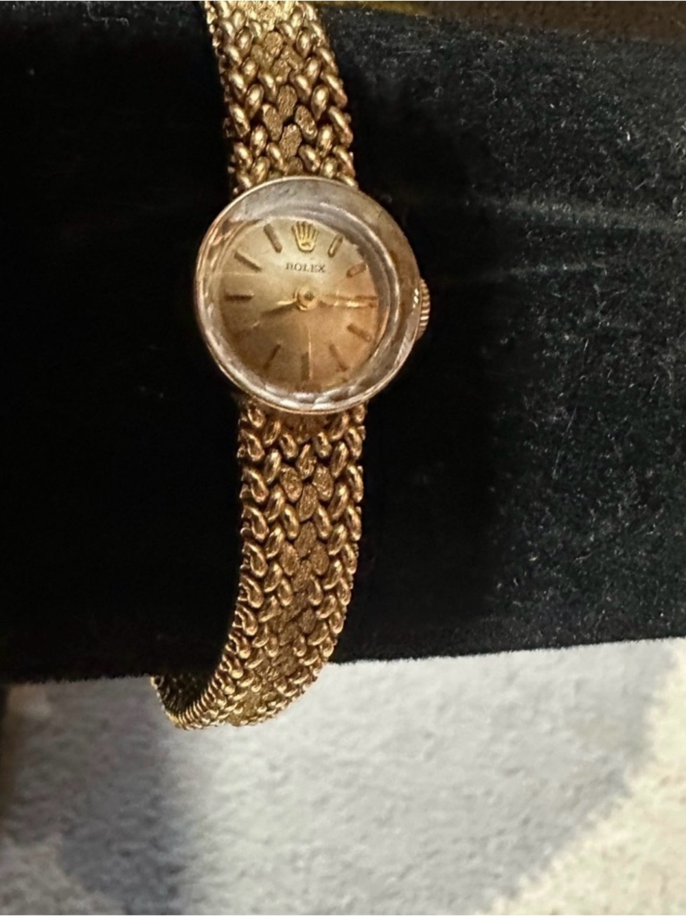 Rolex Women's Gold Bracelet Watch with Textured Woven Band - Picture 2 of 3